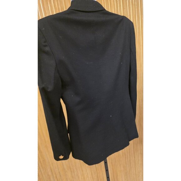 Vintage Wool Evan Picone Size 8 Double-Breasted Black Blazer Gold Buttons Old Mo - Picture 5 of 8